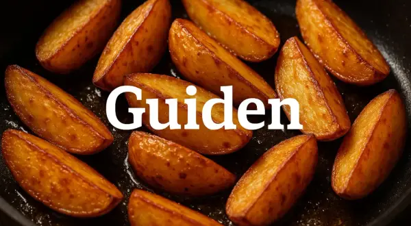 Gyldene, råstekte poteter i en stekepanne. Perfekt som tilbehør til middagen.