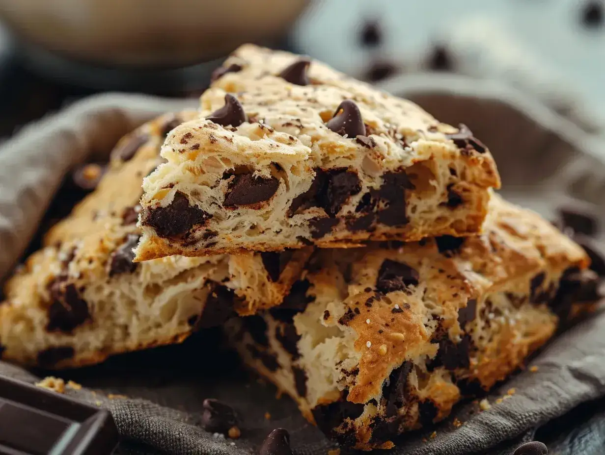 Chokladbitar i fluffiga scones, perfekt för ett mysigt fika. Här är ett enkelt scones recept!